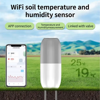 Tuya WIFI Soil Sensor Smart Temperature Humidity Detector Waterproof Wireless Soil Moisture Monitor for Garden Greenhouse