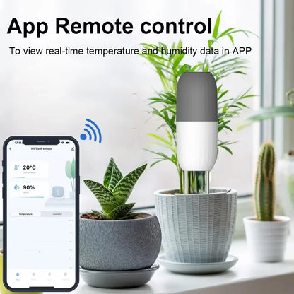 Tuya WIFI Soil Sensor Smart Temperature Humidity Detector Waterproof Wireless Soil Moisture Monitor for Garden Greenhouse